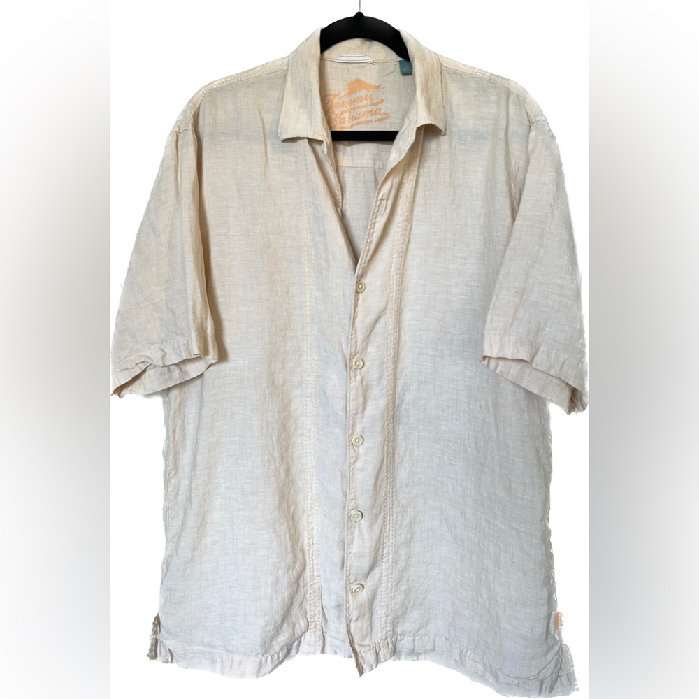 100% Linen Men's Large Button Down Shirt